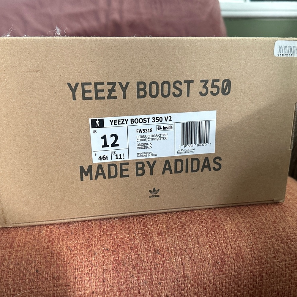 Adidas Yeezy Boost 350 V2 “Citrin” FW5318 – Size 12 – Brand New w/ Box
